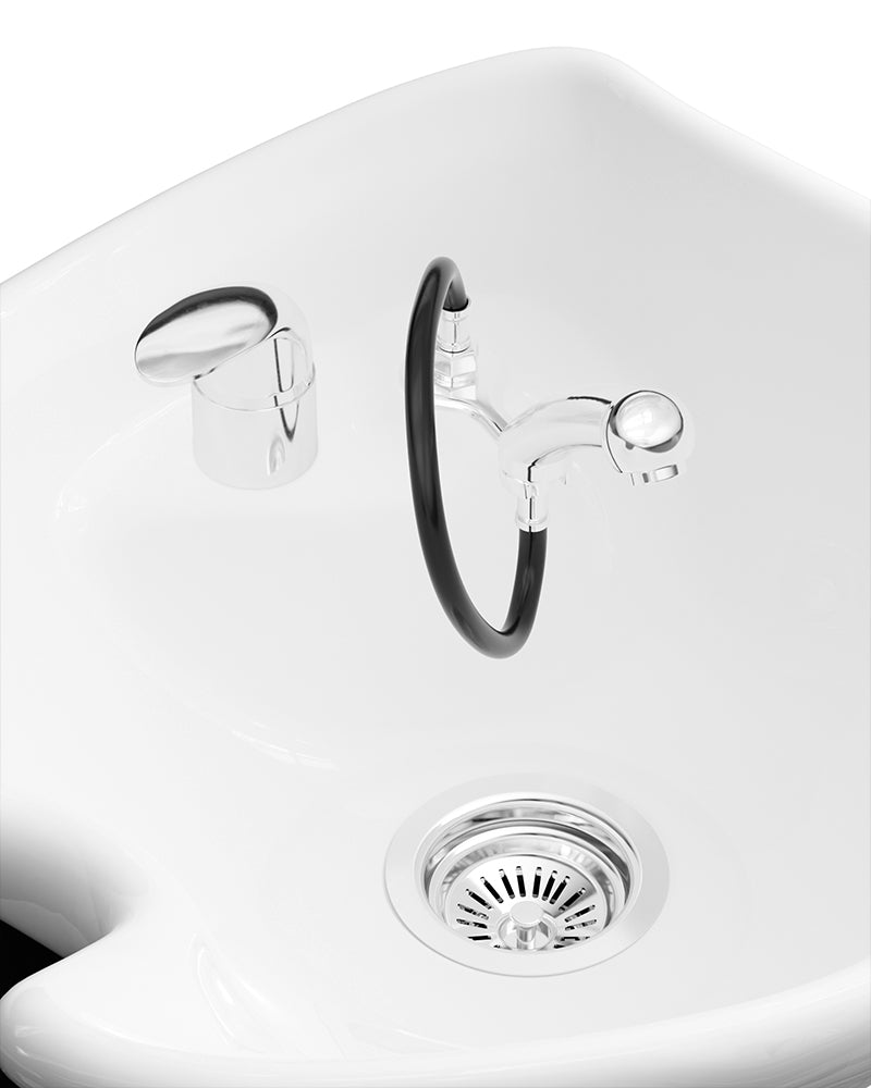 Fredda II - Green washing unit with massage with white basin
